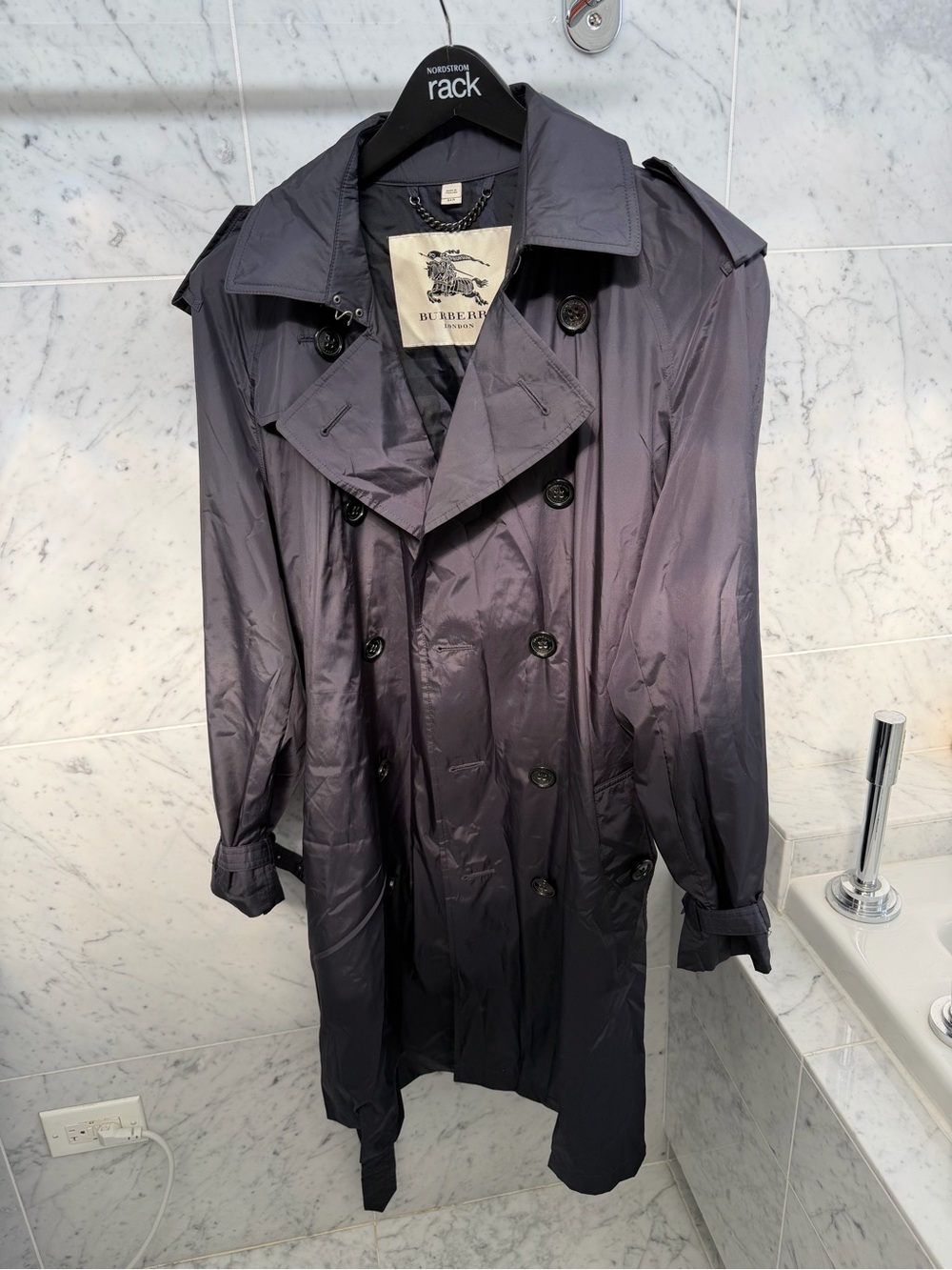 Burberry Men’s Charcoal Double-Breasted Trench Coat